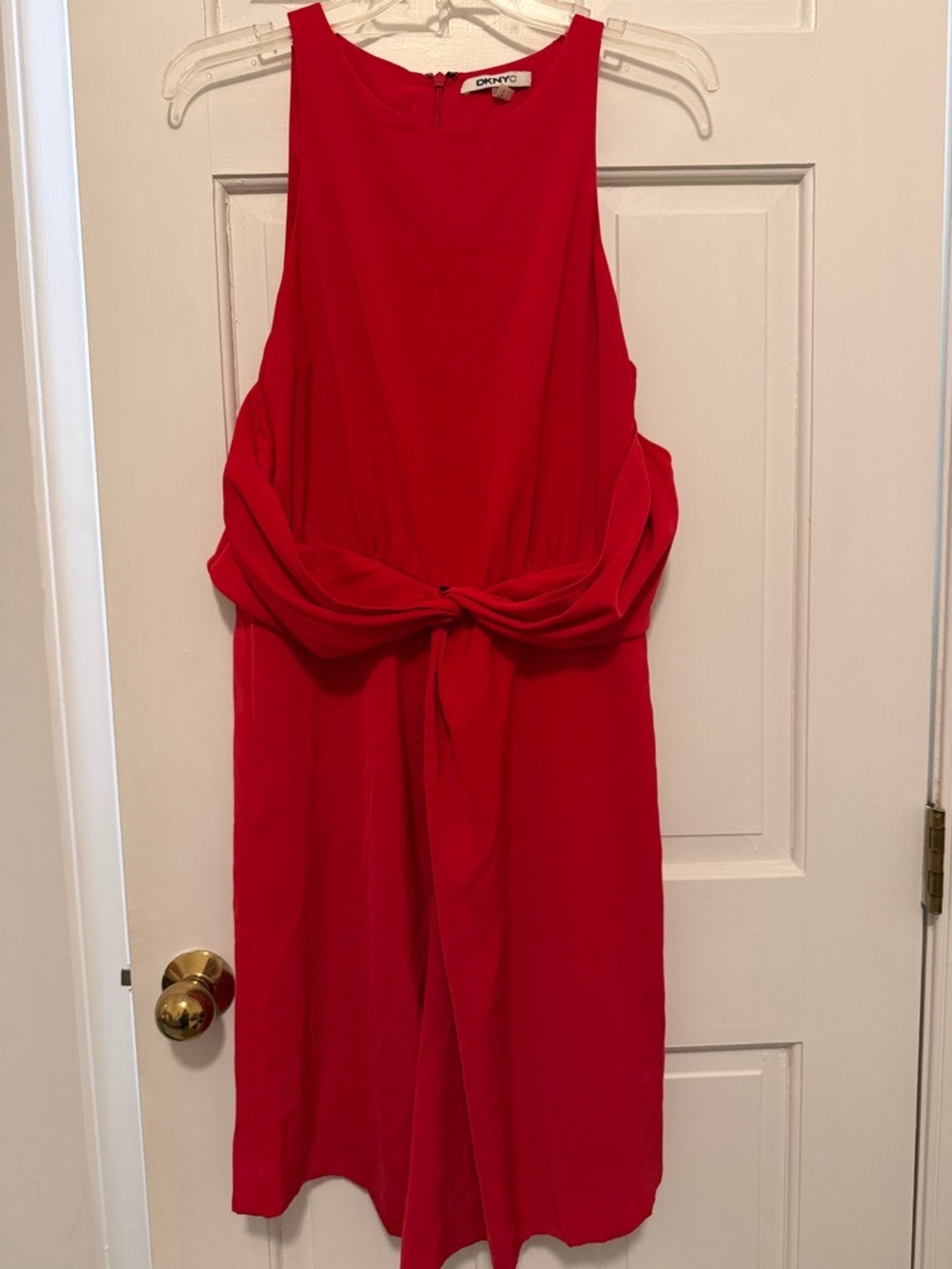 DKNY Red Sleeveless Tie-Waist Dress NWT